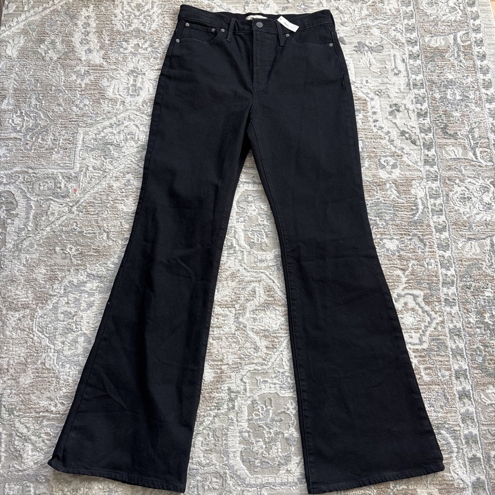 Madewell Women's the perfect vintage FLARE Black washed jeans NWT 30T